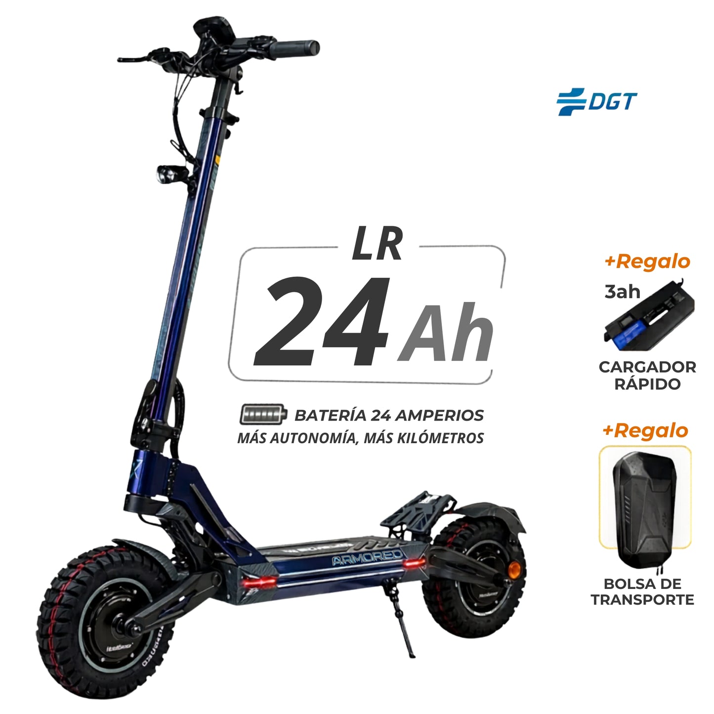 Patinete Eléctrico Ecoxtrem M41 Armored Dual LR (60V 24A)